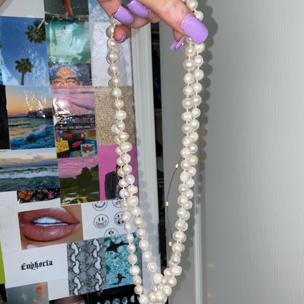 REAL PEARL NECKLACE JEWELRY CLASSIC FASHION